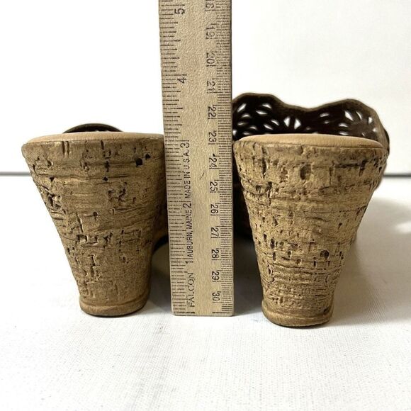 Spring Step Sandals Womens EU 41 US 10.5 Wedge Tan Cutout Leather Casual Slip On - Picture 9 of 10